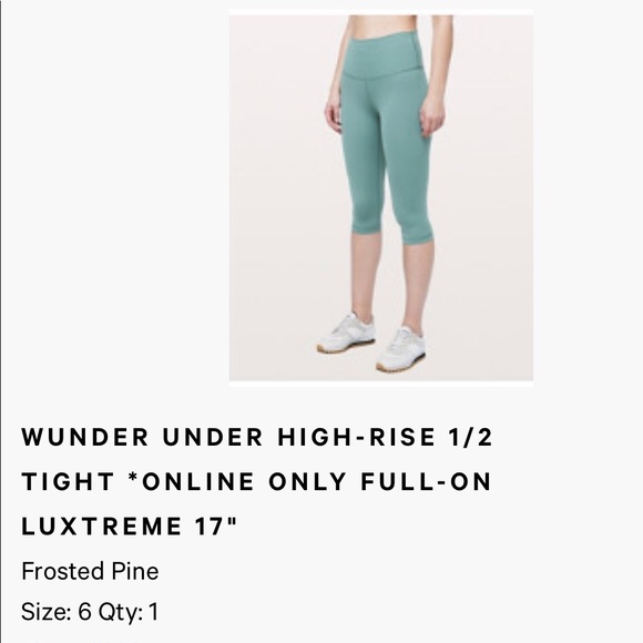 Green lululemon crop leggings - Picture 2 of 6